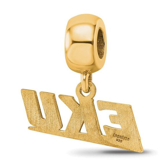 14k Gold Plated Silver Eastern Kentucky U XS Dangle Bead Charm - Picture 4 of 6